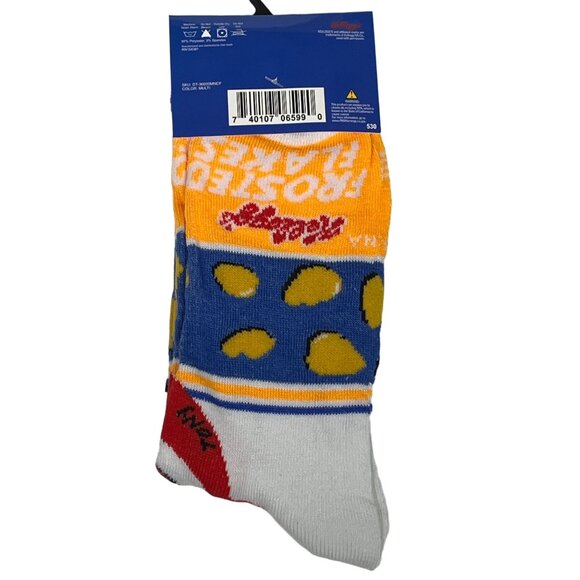 Tony the Tiger Frosted Flakes Men’s Crew Socks Cereal Graphic Blue Orange - Picture 2 of 3